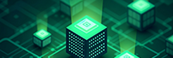 3D green cubes